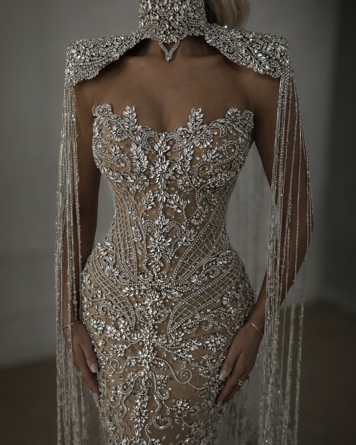 Crystal Lace Illusion Bridal Gown
