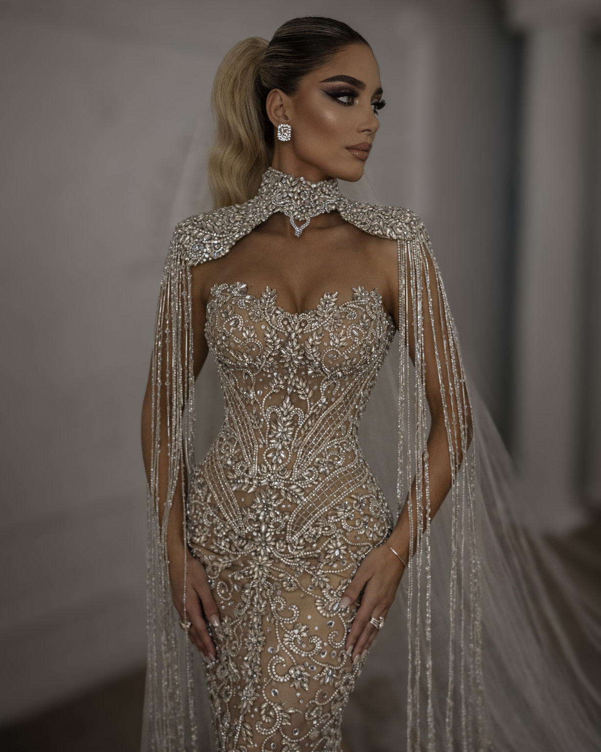 Crystal Lace Illusion Bridal Gown