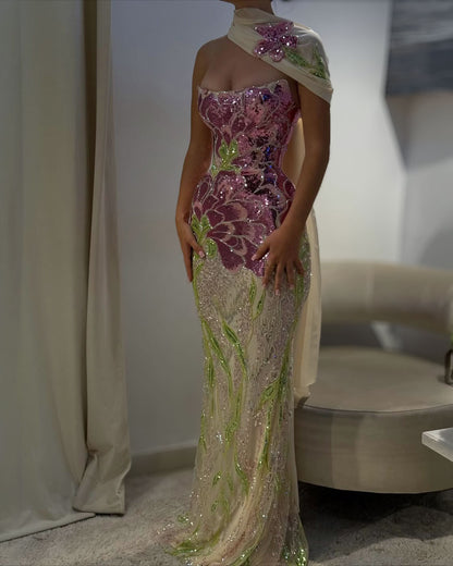 Blush Orchid Embellished Couture Gown