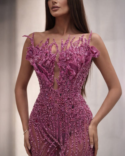 Pink Crystal Corset Dress