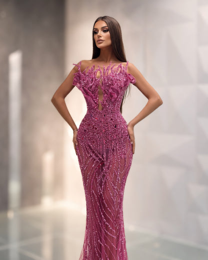 Pink Crystal Corset Dress