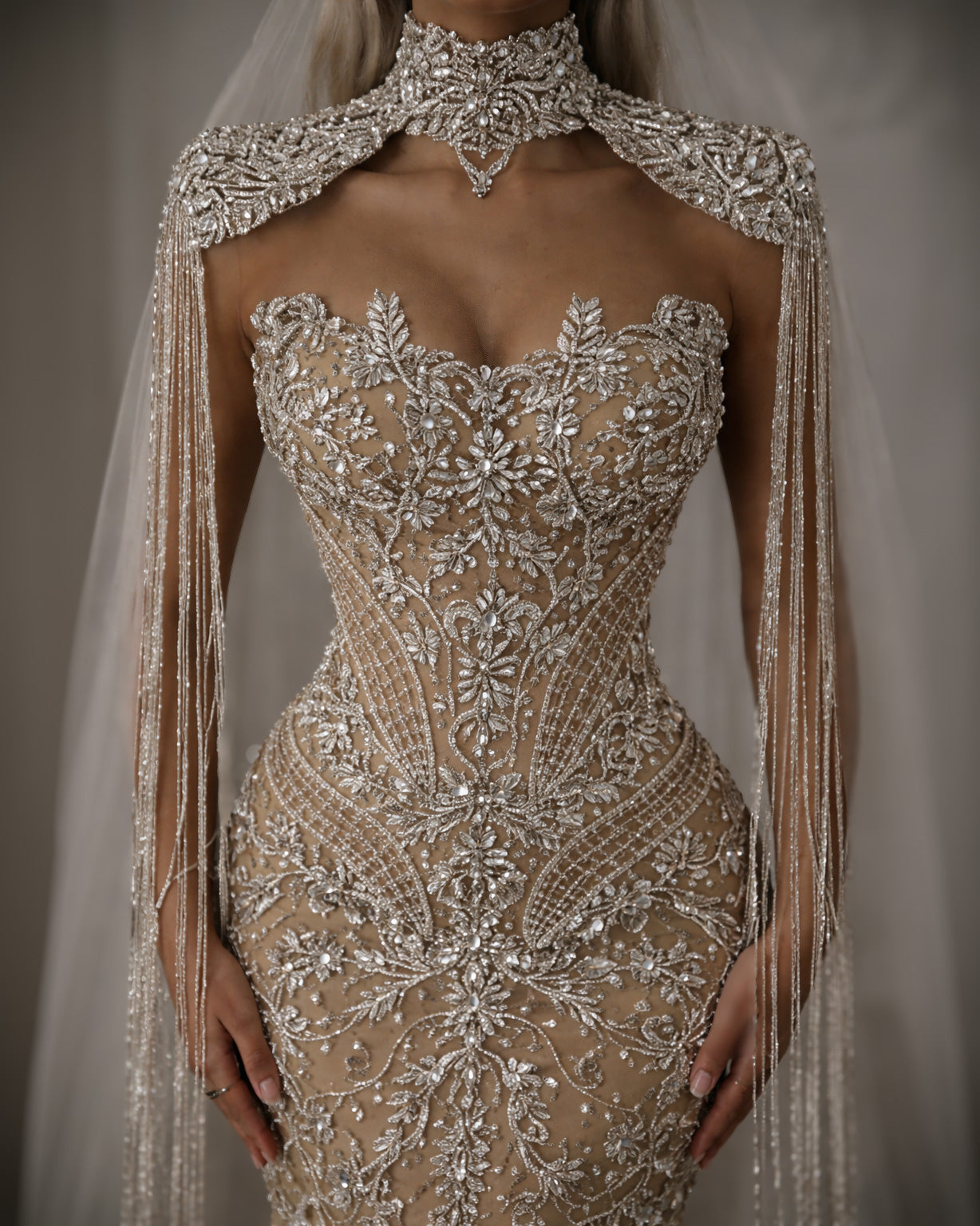 Crystal Lace Illusion Bridal Gown